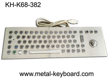 25G Lazerli Trackball Fare ve Butonlu 67 Keys Endüstriyel Ss Metal Bilgisayar Klavye