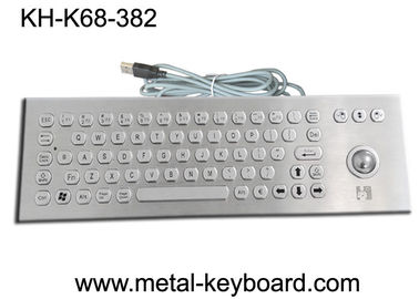 Rugged Vandal resistant metal keyboard with trackball , PS / 2 connector