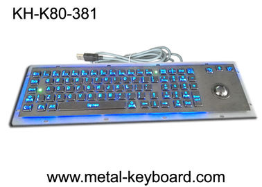 Trackboard, Standart USB veya PS2 Çıktı Desteği ile SS Endüstriyel Metal Bilgisayar Klavyesi