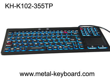Su geçirmez USB Arayüzü Endüstriyel PC Klavye Touchpad ile 106 Tuşlar Gürültü