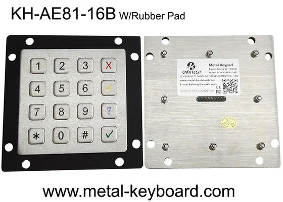 Kiosk için PS / 2 4X4 Düzen Sağlamlaştırılmış Metal Tuş Takımı FCC