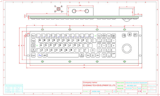 Trackpad Fareli ve Sayısal Tuş Takımlı 80 Key IP65 Anma Metal Endüstriyel Klavye