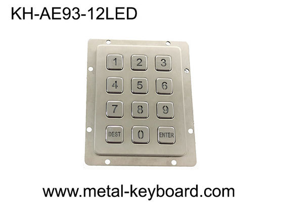 3x4 Matrix'te Arka Hafif Metal Sayısal Tuş Takımı 12 Tuşlu Paslanmaz Çelik Tuş Takımı