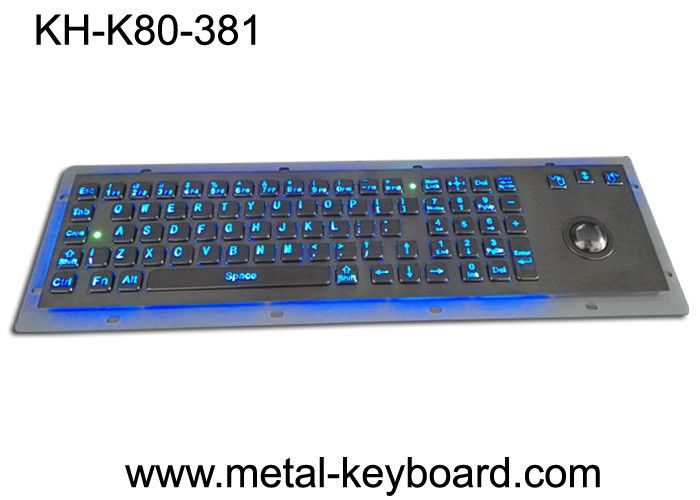 Ergonomik Tasarımlı Sağlam Arkadan Işıklı Metal Klavye Trackbal, USB arabirimi