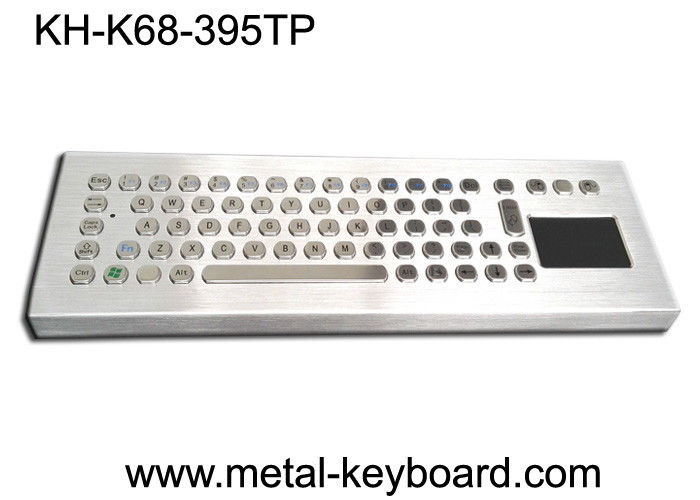 Masaüstü Metal IP65 Verimli, dokunmatik yüzeyli sugeçirmez klavye 395x135 mm Ön panel